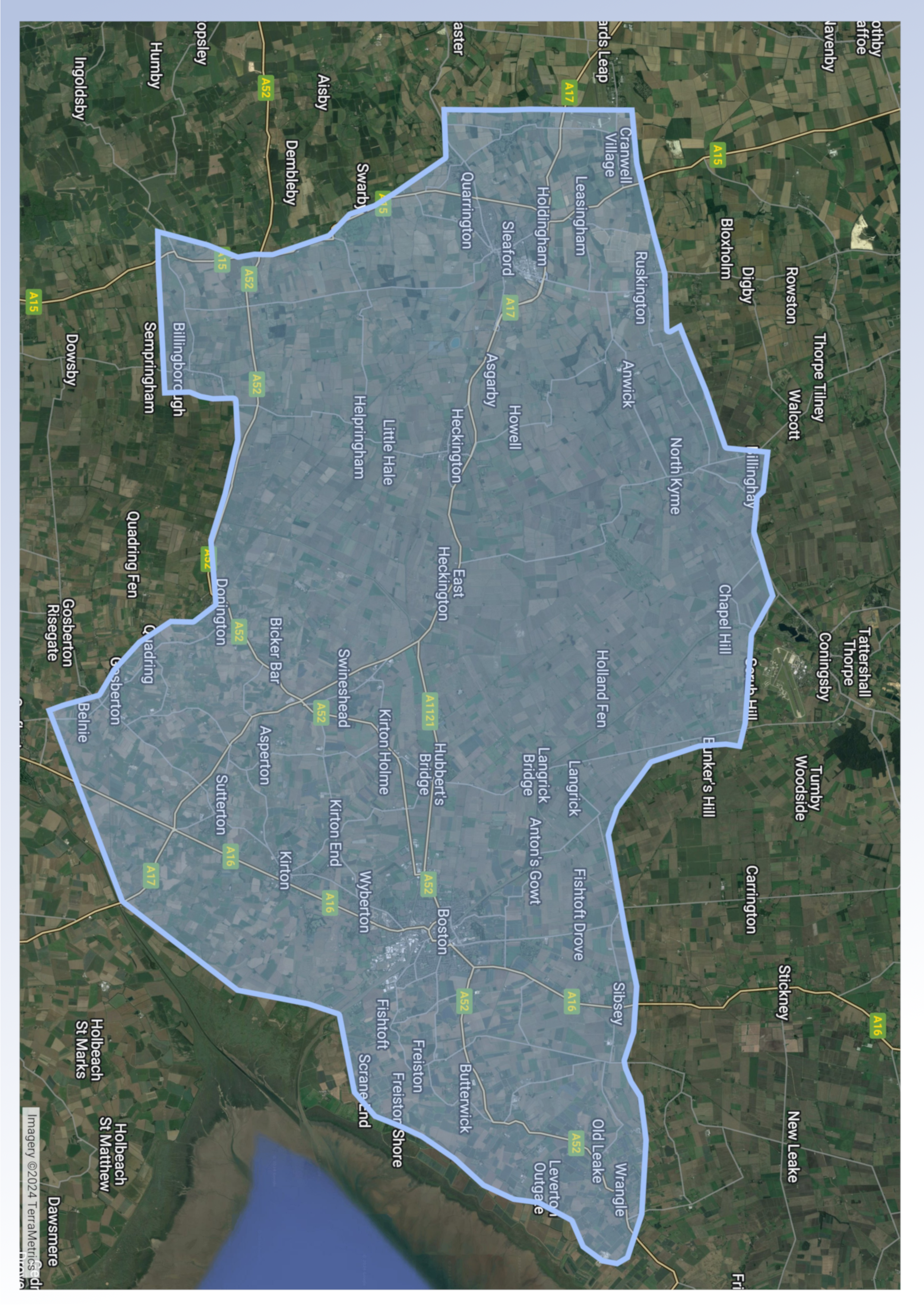 TGM Service Area Map - Lincolnshire